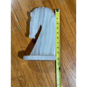 beautiful White Opaque Onyx Horse Head Book End